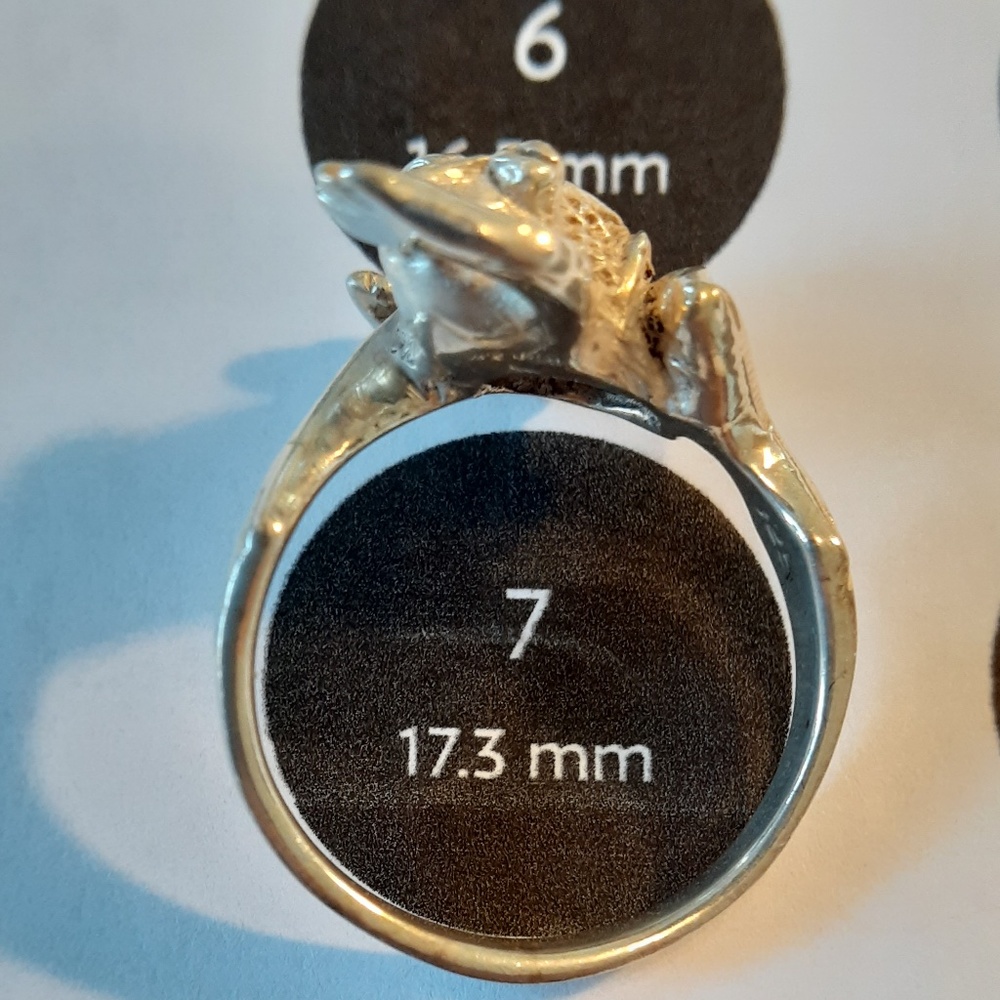 Sterling Silver Crawling Tree Frog Ring - image 2